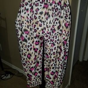 Beige, black, pink and white pants